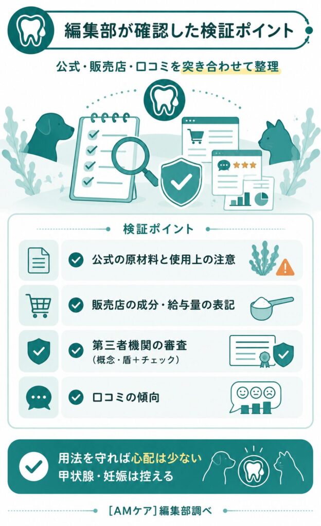 編集部の検証ポイントを整理した図解
