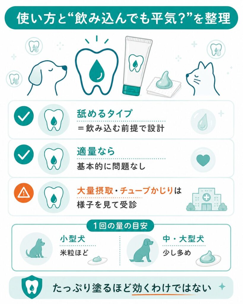 使い方と誤飲の考え方を整理した図解