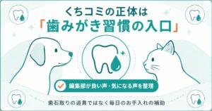 犬猫向け歯みがきジェルの口コミ整理を示すアイキャッチ図