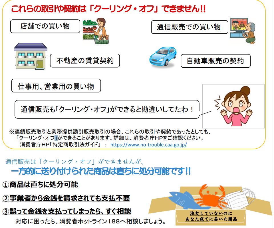 消費者庁の通信販売ルールの画面