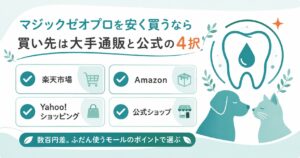 マジックゼオプロの購入先を大手通販と公式に整理した図