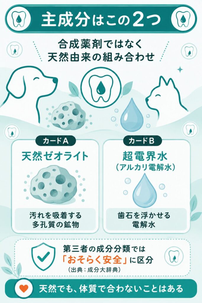 主成分2つと安全性の見方を整理した図解