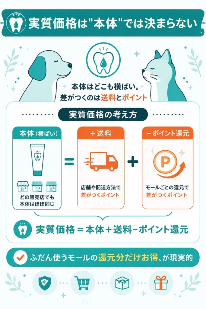 実質価格は本体送料ポイントで決まる解説図
