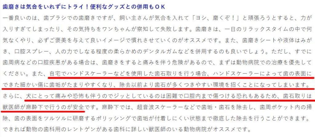 自宅の歯石除去は専門家が注意を促すと示す監修記事の画面