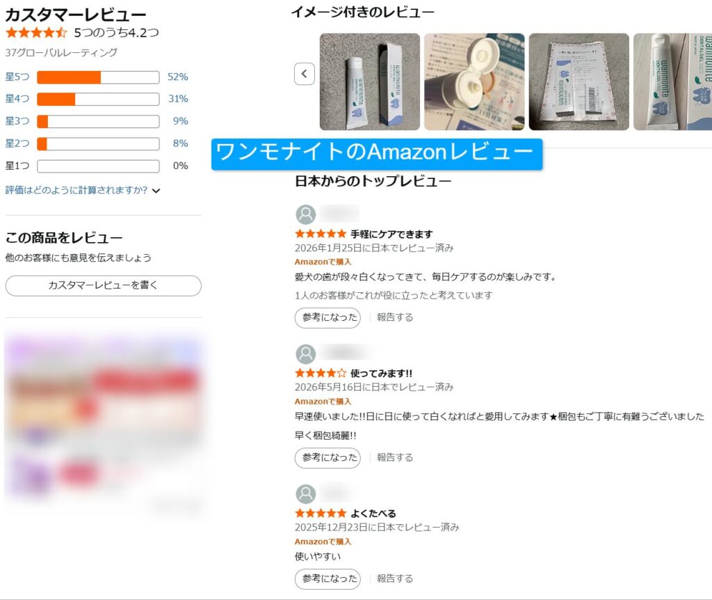 ワンモナイトのAmazonレビューとEvaluation一覧